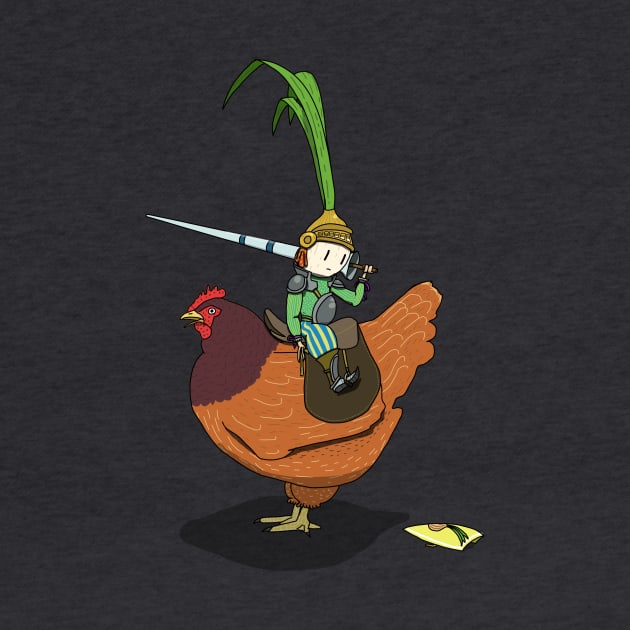 Spring Onion Knight Upon Henny Penny by Gordon Motsinger